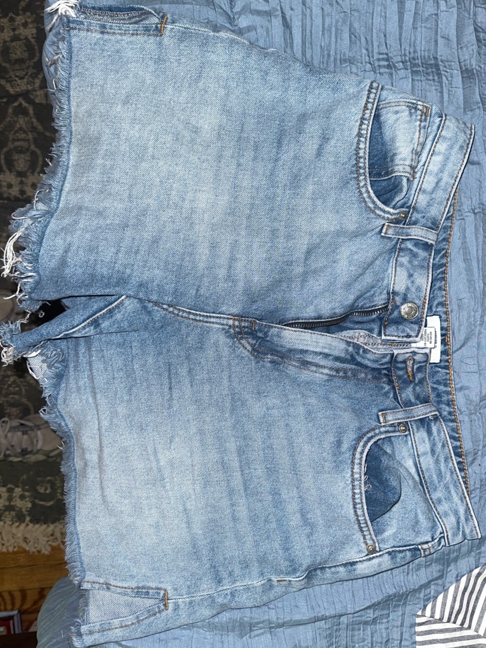 Forever 21 Light Blue Distressed Denim Shorts